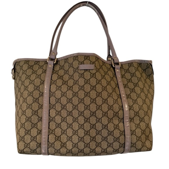 Gucci Monogram Tote Bag with Lilac Trim - Picture 2 of 14
